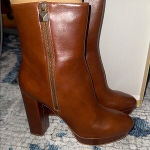 Michael Kors Tan Leather Heeled Boots